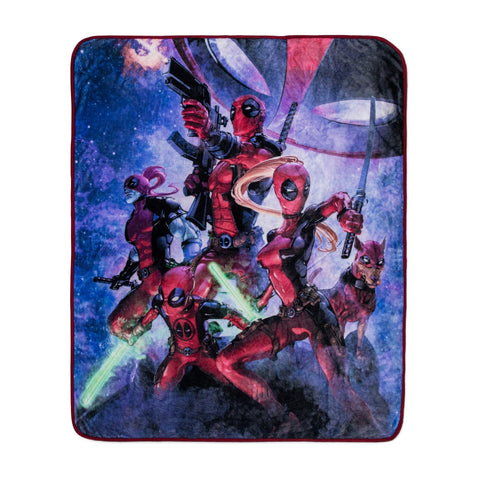 Deadpool Marvel Comics Corps Raschel Throw Blanket | Soft Polyester Cover for Sofa, Bed | 50 x 60 Inches