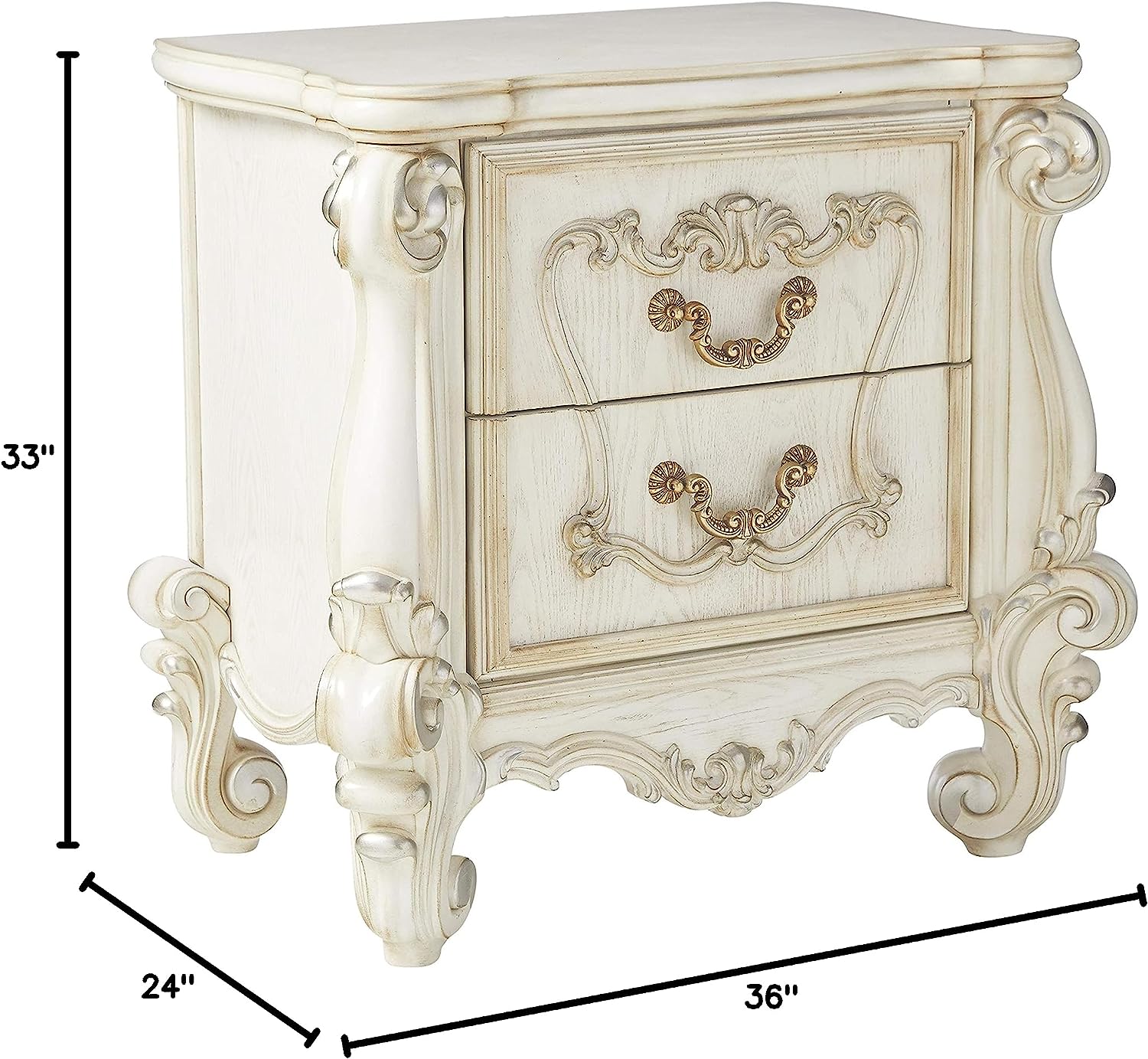 ACME Versailles Bone White Nightstand