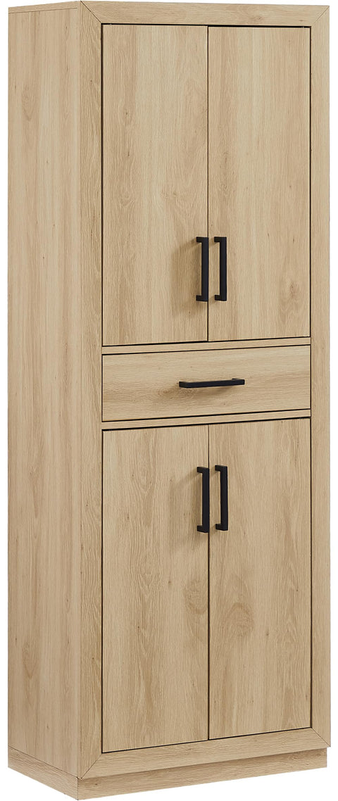 Crosley Furniture Isla Modern Kitchen Storage Pantry Cabinet with Shelves, Dining or Laundry Room, Ash