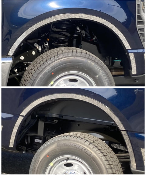 QAA part is a 10 piece Stainless Steel Wheel Well Accent Trim, 1.5" Width that is compatible with Ford F-250 & F-350 Super Duty 2023-2024 WQ63320