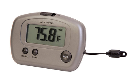 AcuRite 00888A3 Indoor/Outdoor Digital Thermometer,Silver,Small