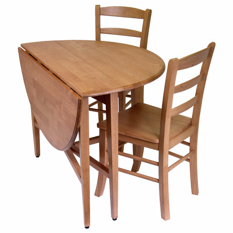 Oakestry Groveland 5-Pc Dining Set, Light Oak Solid Wood Table with Ladder-Back Chairs