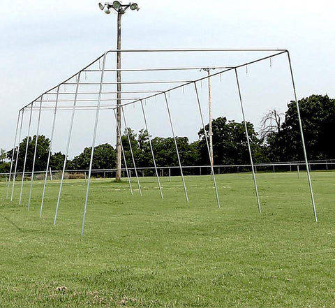 Cimarron Sports Outdoor Practice 55x12x12 1-1/2" Batting Cage Frame Corners - 10 Poles Not Included