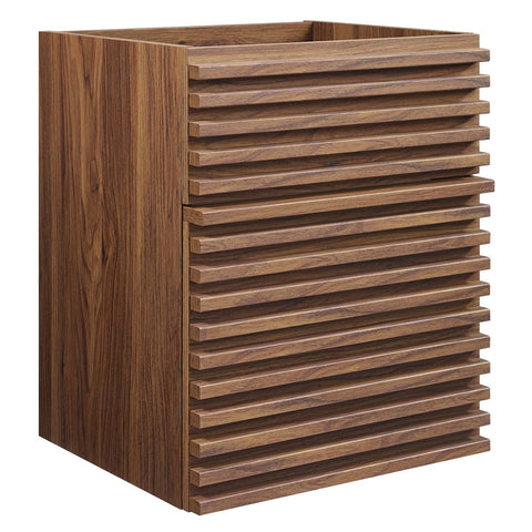 Modway Render 18" Wall-Mount Bathroom Vanity in Walnut - Sink Basin Not Included