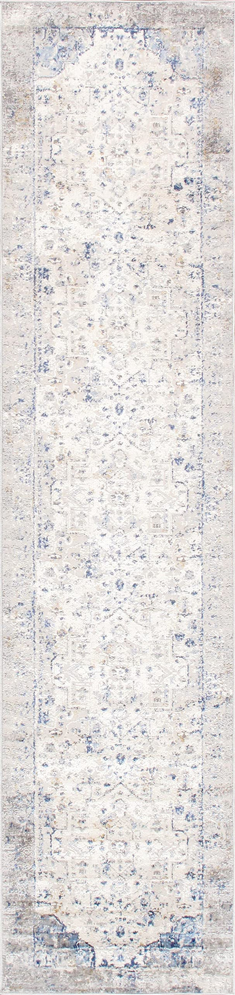 Pasargad Home Efes Design Turkish Area Rug, L. Grey and L. Blue Fabric Rugs for Living Room, Bedroom, Home Dining- 2' 6" X 6' 0"