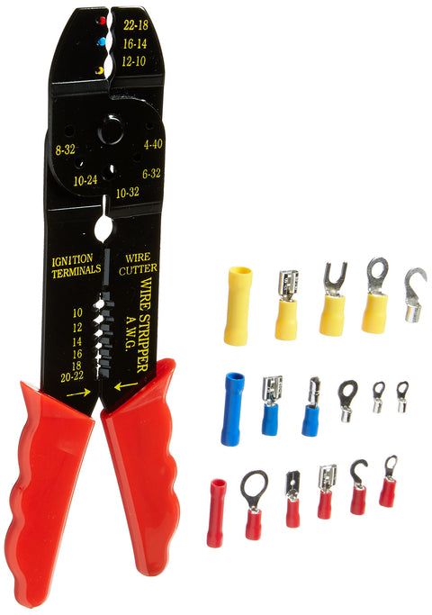 RoadPro RPTK2 44-Piece Wire Terminal Kit with Wire Cutting/Crimping Tool
