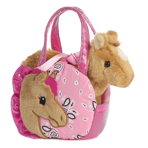 Aurora World Fancy Pals Pretty Pony Pet Carrier Pink, 5.5"