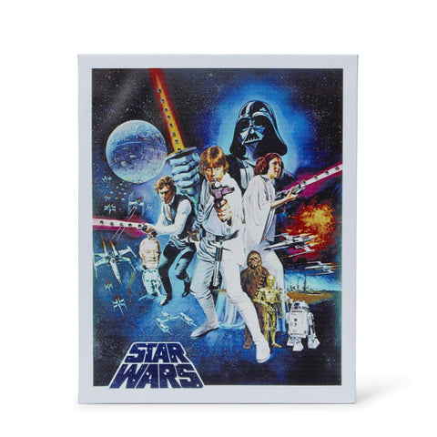 Star Wars Episode IV: A New Hope - Original 1977 Movie Poster Recreation - Decor for Kitchen, Living Room, Family Room, Bedroom - Vintage Unframed 16x20-Inch Wall Canvas Hanging - Licensed Disney Item
