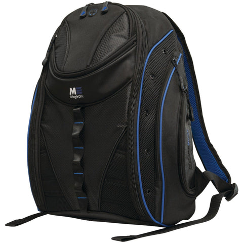 Mobile Edge ??Express 2.0 Laptop Backpack for Men and Women, Compatible with PC and Mac Laptops 16-17 Inch, Travel Work Business Computer Bag, MEBPE32, Black with Royal Blue Trim