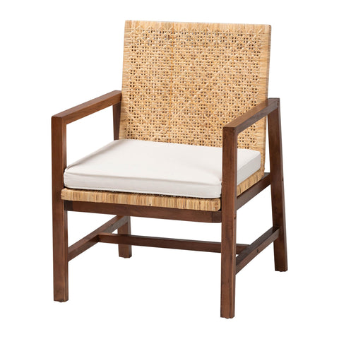 bali & pari Lovina Natural Rattan Arm Chair, Light Honey