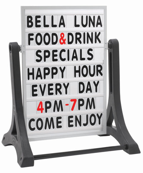 Aarco Products 36"H x 24"W Double Sided Sidewalk Sign with Changeable Letterboard and Set of 354 Characters