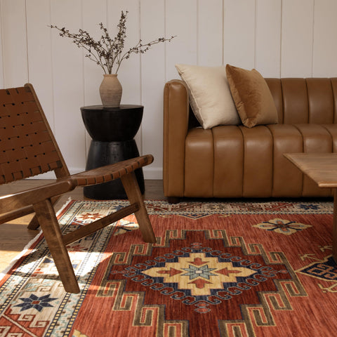 Oriental Weavers Lilihan Wool Blend Area Rug - 5504P - 9'10" x 12'10" - in Red/Multi - Vintage Inspired, Wool Blend, Family, Dining, Living Room Rug