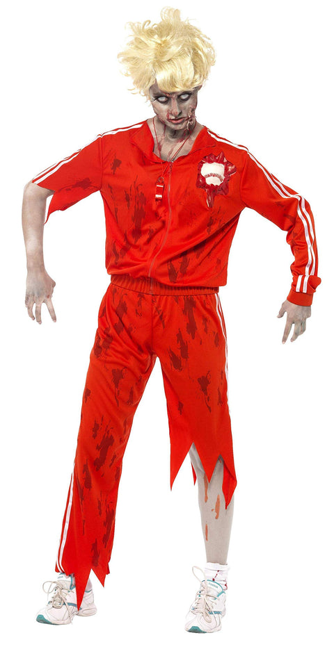 Smiffy's Zombie Sports Teacher Costume, Red/White, Medium