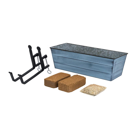 Bloom Box Garden Growing Kit Medium Blue with Clamp-On Brackets
