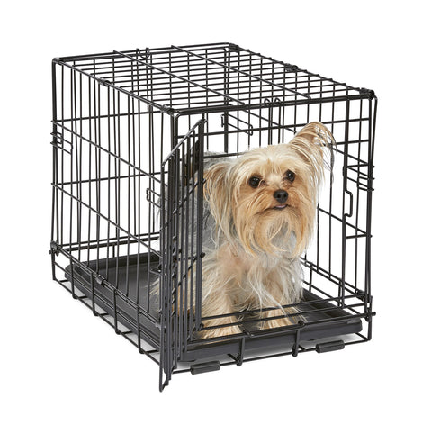 Midwest Homes for Pets 18-Inch iCrate Folding Dog Crate with Divider Panel, Leak-Proof Tray & Secure Latches – Metal Wire Kennel for Tiny Breeds – Portable, Durable & Easy to Assemble