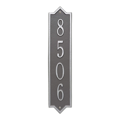 Whitehall 3009PS Personalized Norfolk Vertical Wall Plaque in Pewter and Silver Color