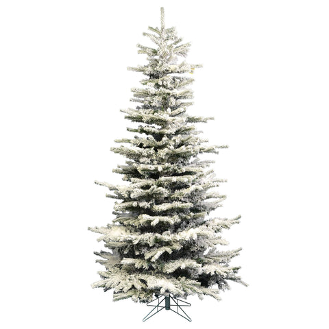 Vickerman 4.5' Flocked Sierra Fir Slim Artificial Christmas Tree, Unlit - Snow Covered Faux Tree - Seasonal Indoor Home Decor - Festive Holiday Tree - Christmas Decor