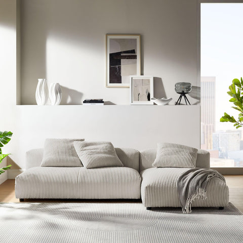Modway Solace Sectional, Oversized, Almond