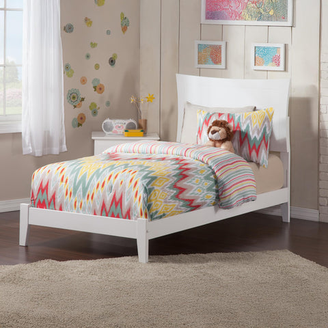 AFI, Metro Twin Traditional Bed with Attachable USB Charger, White