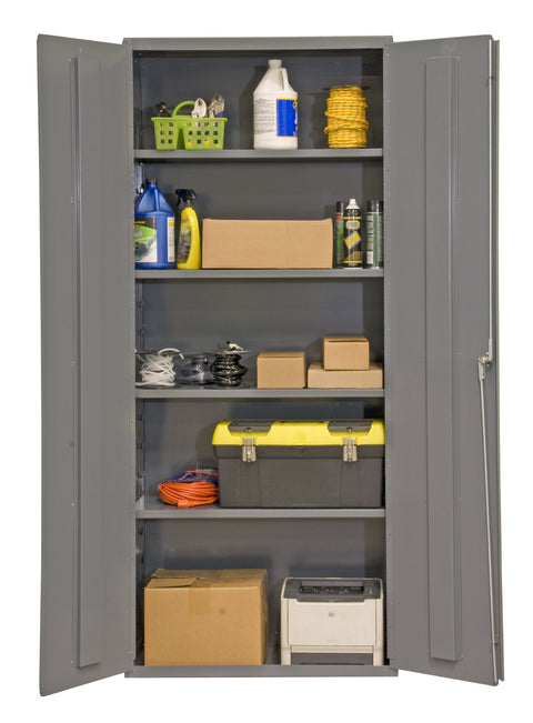 Durham 16 Gauge Welded Steel Industrial Duty Strength Storage Cabinet, 2500-4S-9524, 4 Adjustable Shelves