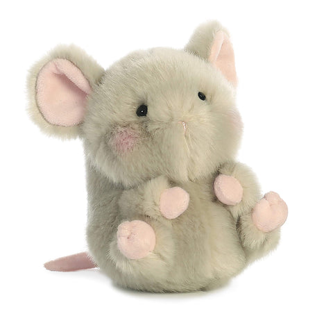 Aurora® Playful Rolly Pet™ Frisk Mouse™ Stuffed Animal - Compact Size for On-the-Go Fun - for Adults, Kids, Birthdays, and Anniversaries - Gray 5 Inches