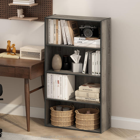 Furinno Simple Open Shelf Bookcases 4-Tier French Oak
