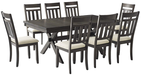 Hayden 9-Piece Dining Table Set For 8 Slate - Table & 8 Slat Back Chairs