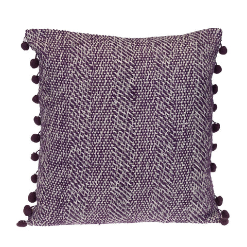 Parkland Collection Transitional Woven Purple Square 18" x 18" Pillow