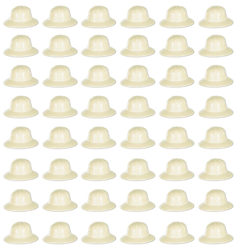 Beistle Pack of 48 Plastic Sun Helmets in Khaki, Safari Jungle Adventure Themed Party Favors for Birthdays, Classroom Events