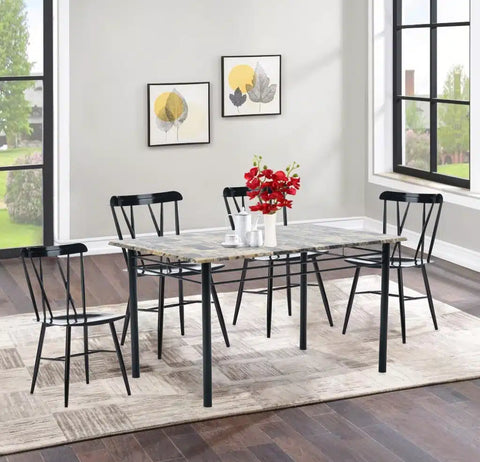 Gareth 5pc Dining Set - Black Finish