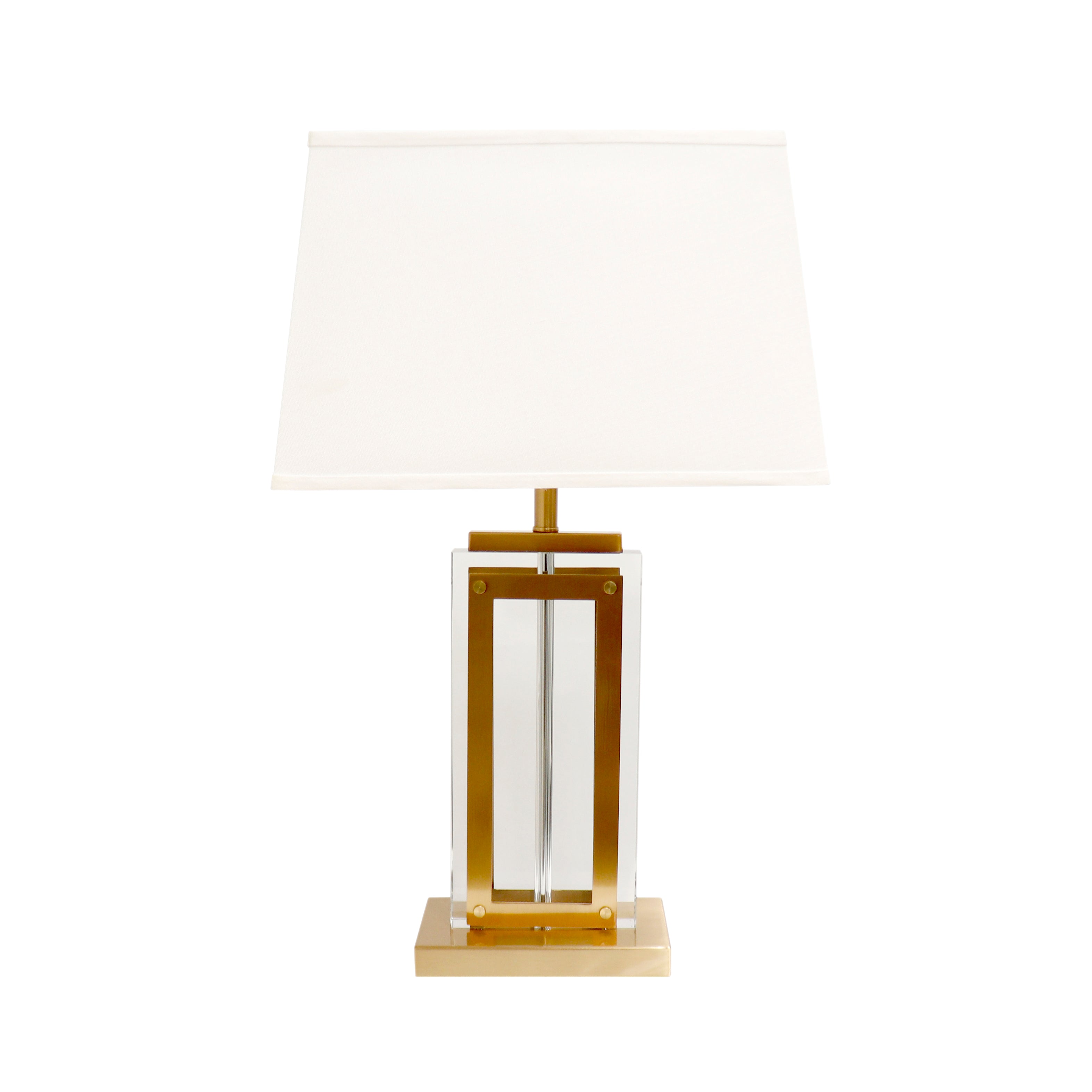 Pasargad Home Astoria Glass & Steel Table Lamp H26 in