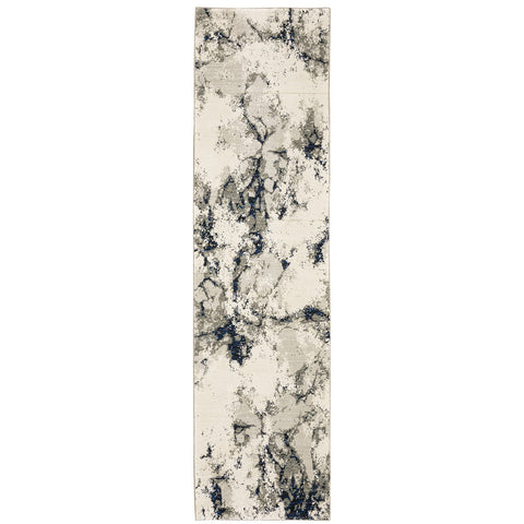 Oriental Weavers Evolution Area Rug - 0978A - 2'3" x 8' - in Ivory/Beige - Modern Industrial Style, Stain Resistant, Family and Pet Friendly, Entryway, Hallway Runner Rug