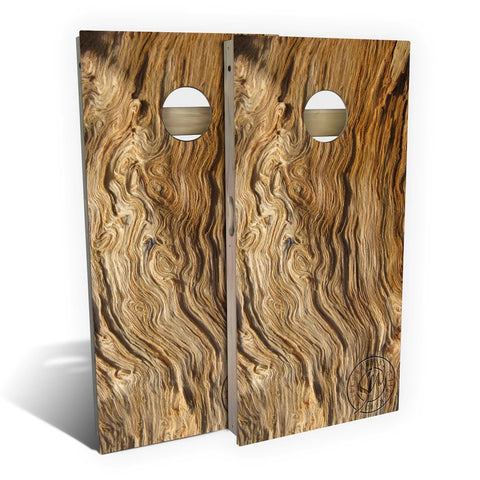 Skip's Garage Swirl Wood Cornhole Set - Backyard 2x4 (Weather Bags) - Include Edge Lights