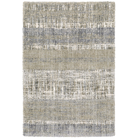Oriental Weavers Aspen Shag Area Rug - 530J9-7'10" x 10'10" - in Grey/Ivory - Plush Soft Shag, Modern Style, Stain Resistant, Cushion Feel, Dining, Living Room Rug