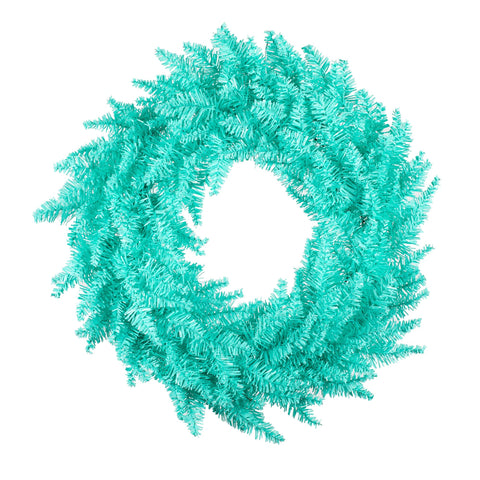 Vickerman 24" Aqua Fir Artificial Christmas Wreath, Unlit - Faux Fir Christmas Wreath - Indoor Seasonal Home Decor