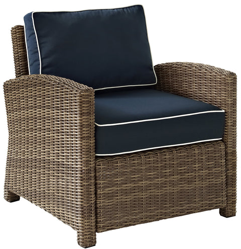 Bradenton Wicker Outdoor Chair Navy/Weathered Brown