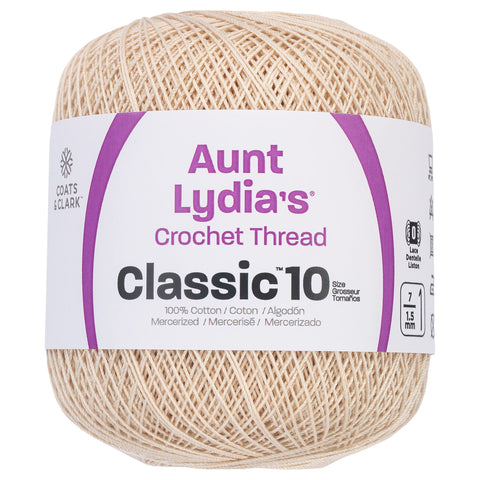 Coats Crochet 235483 Cotton Classic Size 10 Aunt Lydia's Crochet, Ecru