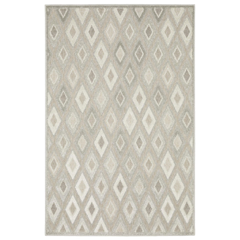 Oriental Weavers Tangier Area Rug - TAN02-6'7" x 9'6" - in Beige/Grey - Eclectic Global Style, Stain Resistant, Family and Pet Friendly, Dining, Living Room Rug