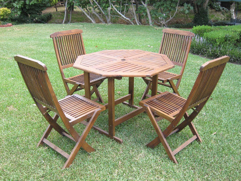 International Caravan Furniture Piece Acacia Stow Away Dining Set