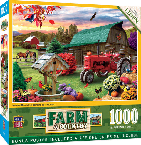 MasterPieces 1000 Piece Jigsaw Puzzle for Adults, Family, Or Youth - Harvest Ranch - 19.25"x26.75"