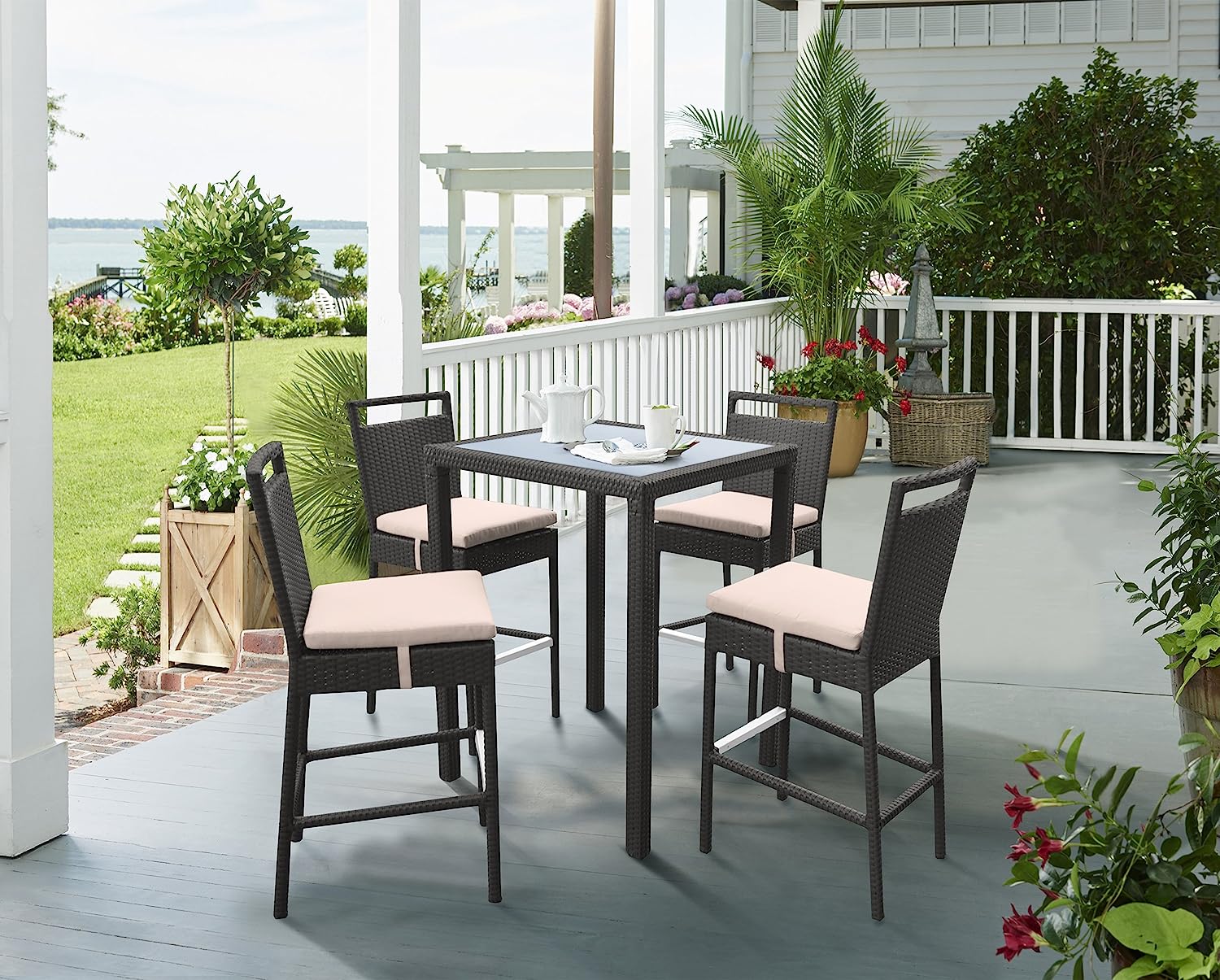 Armen Living Tropez Patio Wicker√É‚Äö√Ç¬†Bar Set