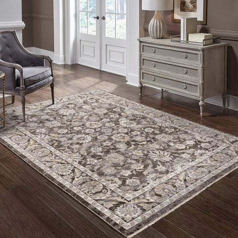 Oriental Weavers Maharaja Machine Woven Area Rug - 070N1-12' x 14'8" - in Grey/Ivory - Traditional Style Living Room, Family Room, Dining Room Rug