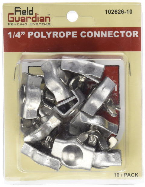 Field Guardian 10-Pack Polyrope Connector, 1/4-Inch,silver