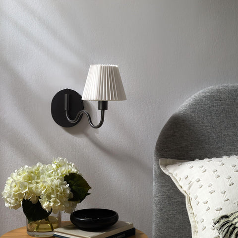 Modway Wave Squiggle Arm Wall Sconce in Black
