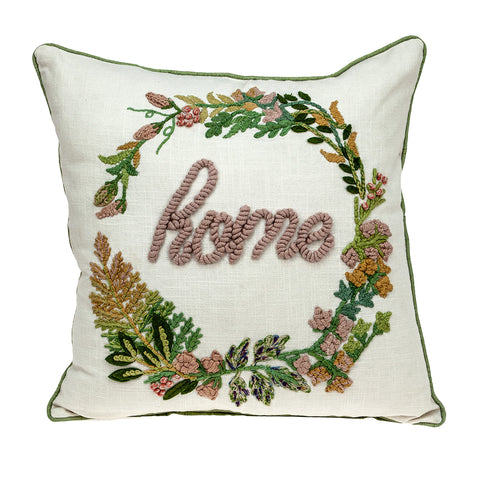 Parkland Collection Manor Accent Beige Pillow Cover with Poly Insert