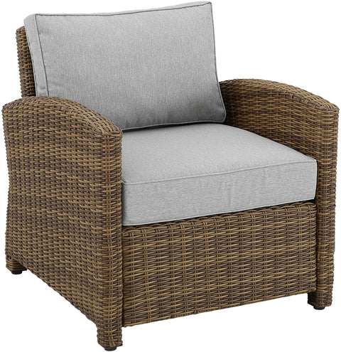 Bradenton Wicker Outdoor Chair Gray/Weathered Brown