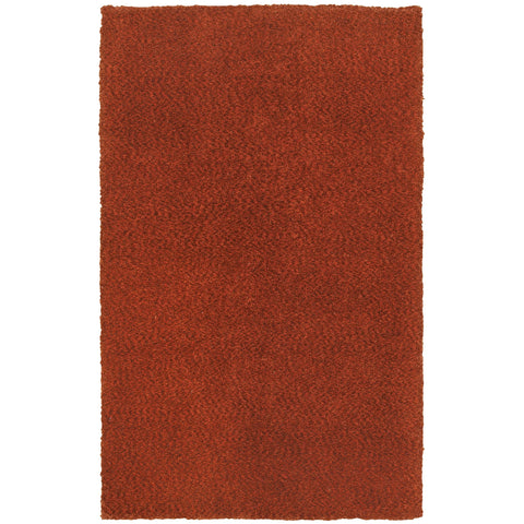 Oriental Weavers Heavenly Hand-Made Shag Area Rug - 73406-10' x 13' - in Solid Rust Red - Plush Soft Shag, Modern Style, Hand-Made, Stain Resistant, Family, Dining, Living Room Rug
