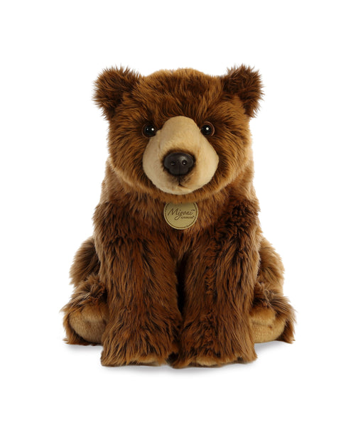 Aurora® Realistic Miyoni® Grizzly Stuffed Animal - Lifelike Details Make a Cherished Companion - Perfect for Decorating Bedrooms or Classrooms - Brown 13 Inches