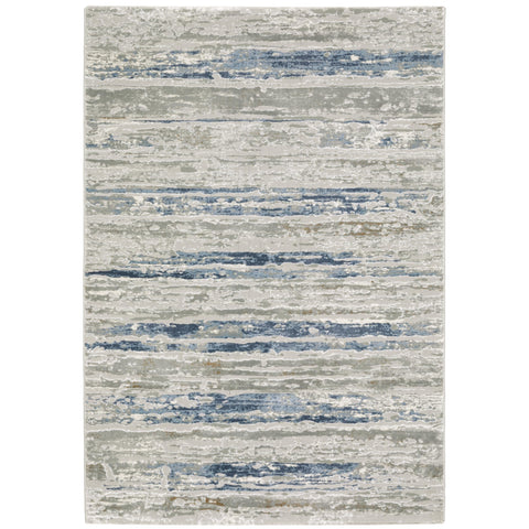 Oriental Weavers Easton Area Rug - 012E3-5'3" x 7'6" - in Grey/Blue - Modern Style, Stain Resistant, Family and Pet Friendly, Bedroom, Office Rug