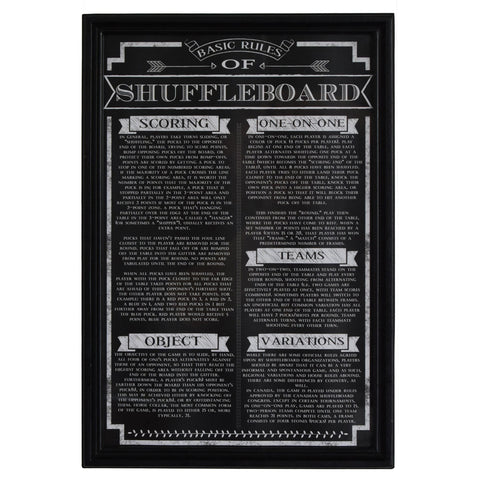 Hathaway Shuffleboard Game Rules Wall Art, Black